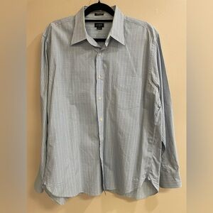 J. Crew 80’s 2-Ply 100% Cotton Green Blue Plaid LS BD Shirt Men’s Sz L 16-16 1/2